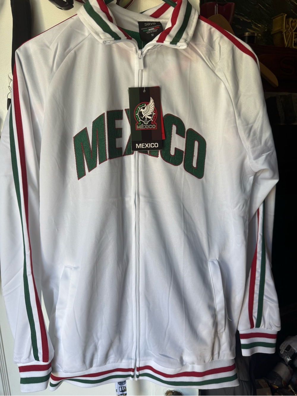 New WT’s Savo unisex White/Full-Zip Track Jacket Stand-Up Collar Pockets size M
